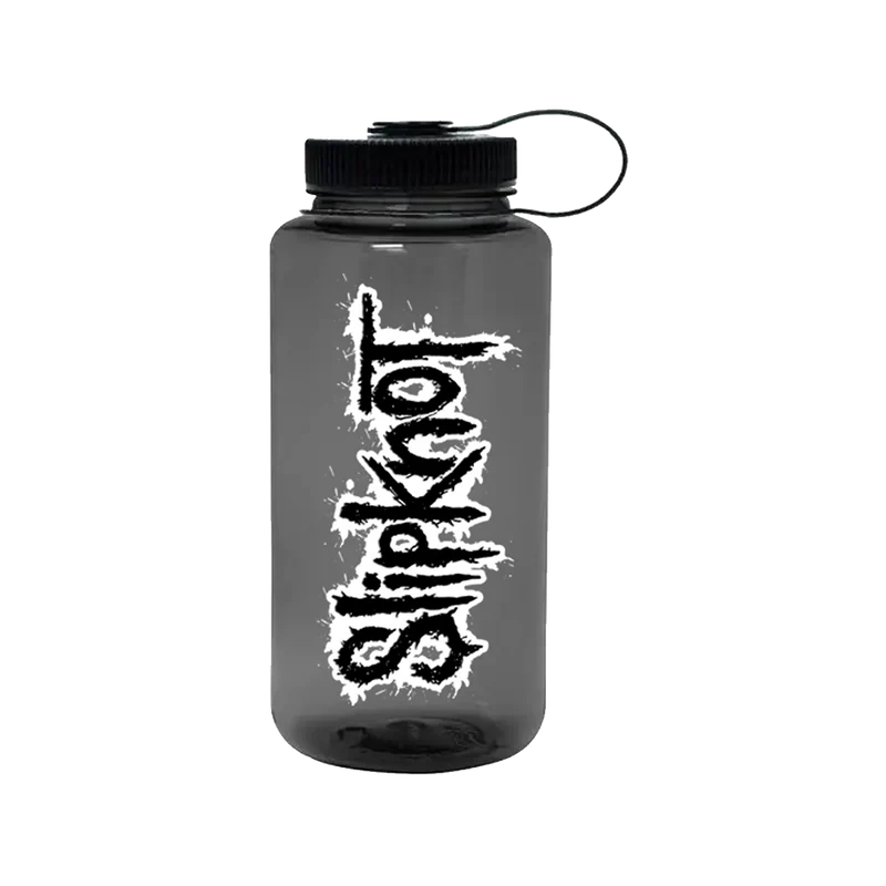 A photo of a Slipknot water bottle.